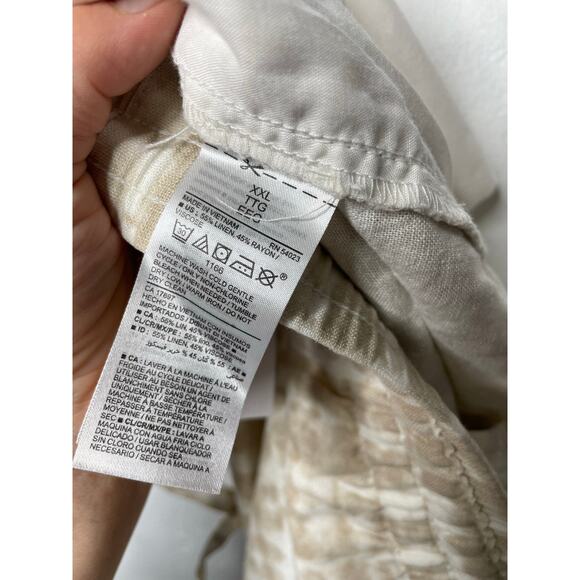 NEW Old Navy Womens XXL Linen Blend Pants Drawstring Cream Tan Pull On - Picture 7 of 7